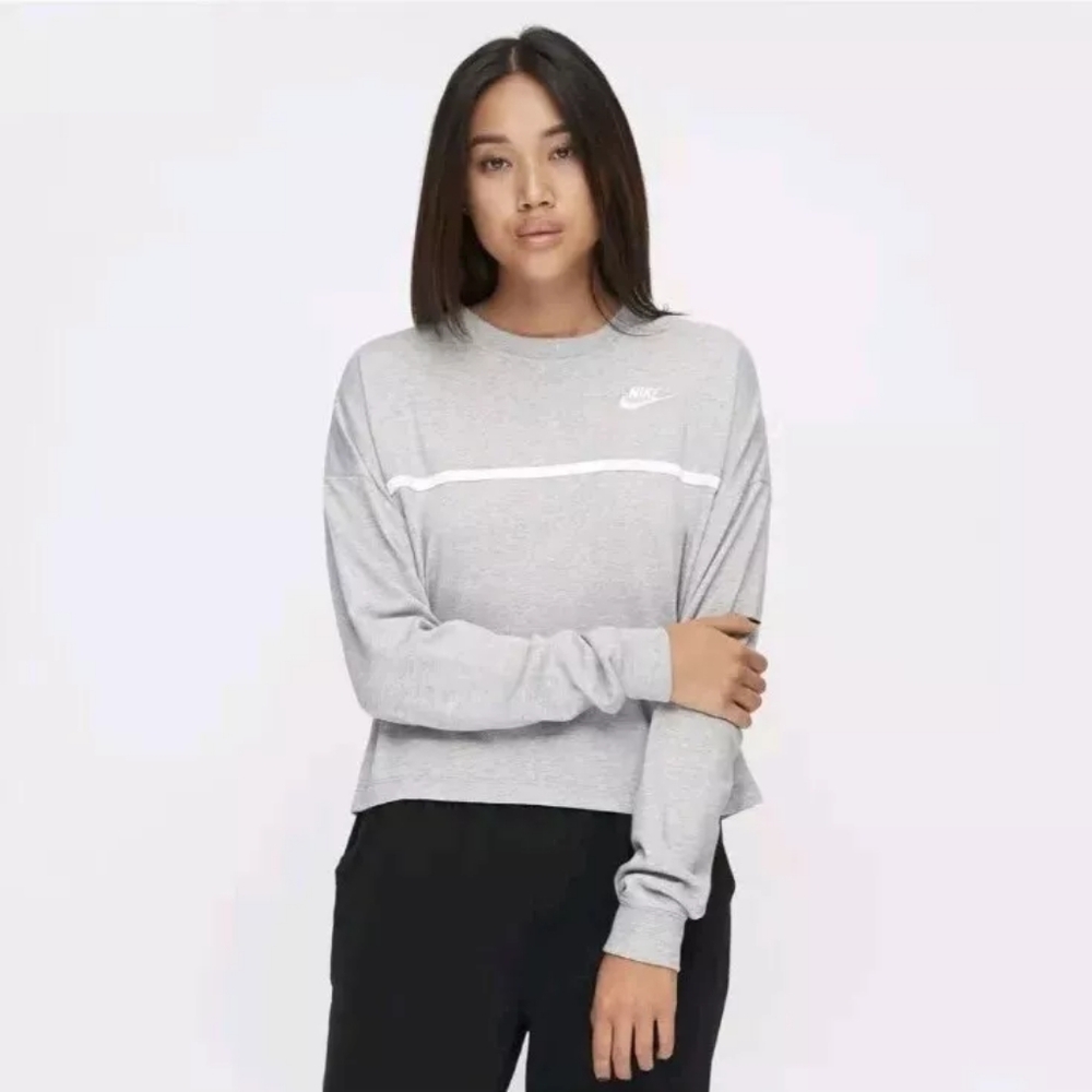 Nike Gray Crewneck Shirt with White Stripe